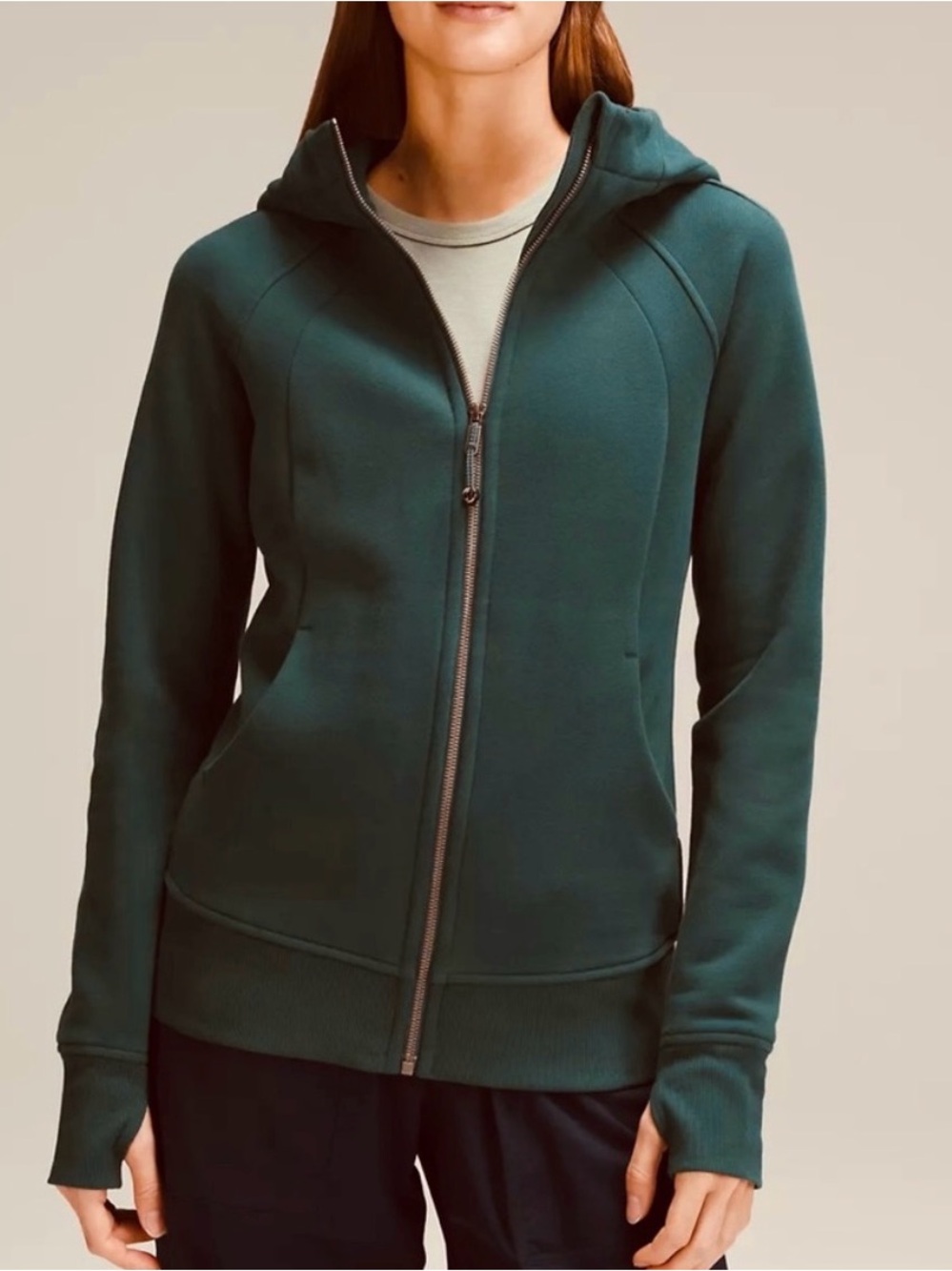 Lululemon Green Scuba Zip-Up Hoodie